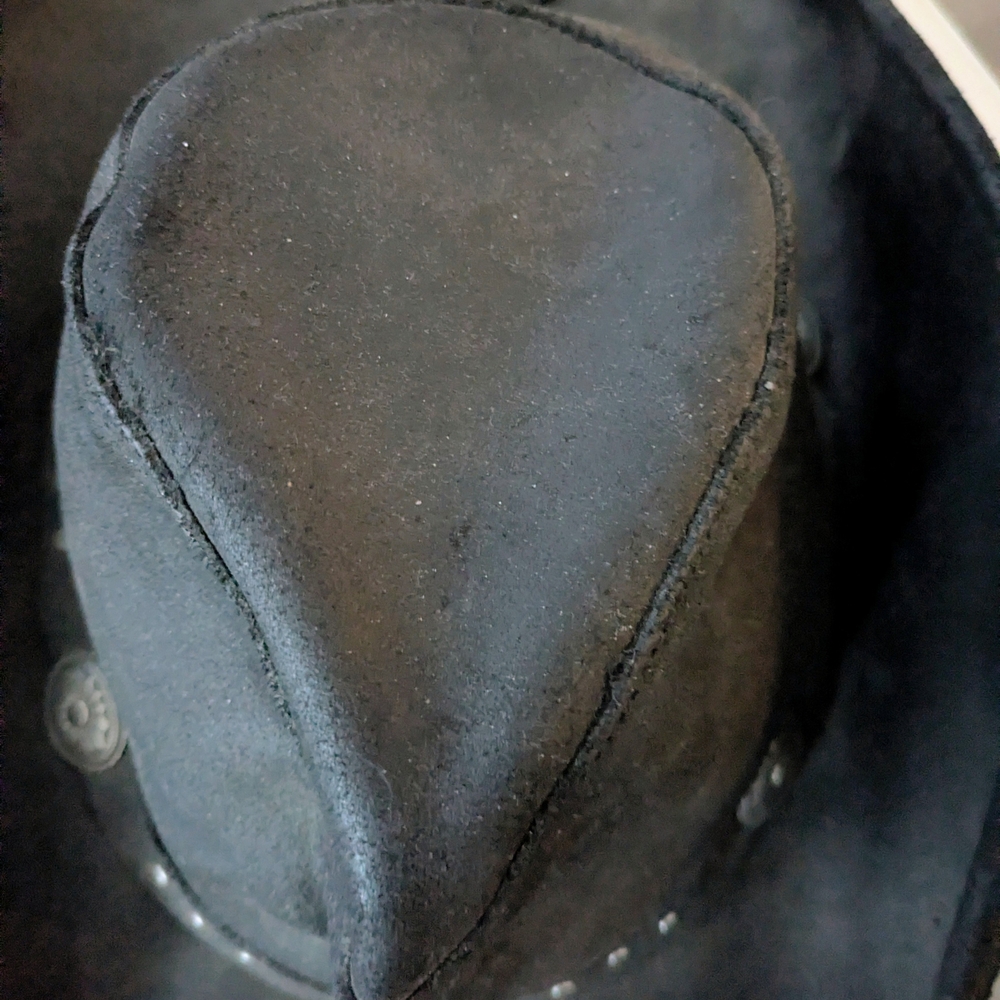 Minnetonka The Silverton Hat Black Leather Silver Concho Embellishments XL - Picture 11 of 13